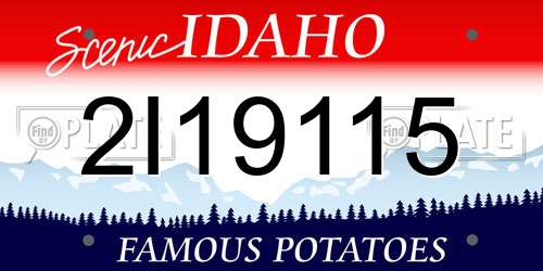 2I19115 Idaho License Plate