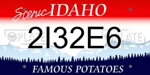 2I32E6 Idaho License Plate