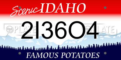 2I36O4 Idaho License Plate