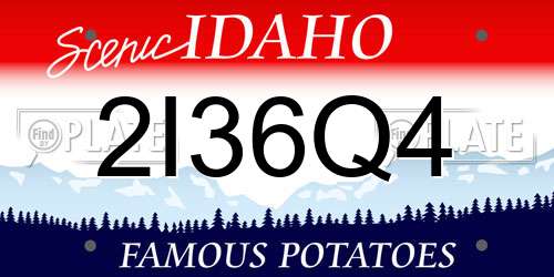 2I36Q4 Idaho License Plate