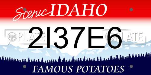 2I37E6 Idaho License Plate