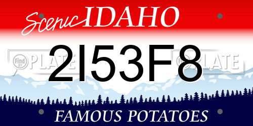 2I53F8 Idaho License Plate