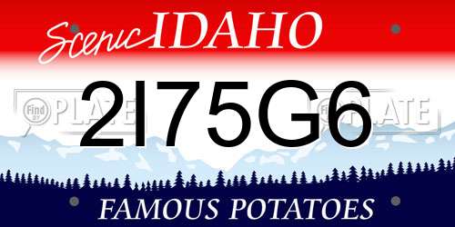 2I75G6 Idaho License Plate