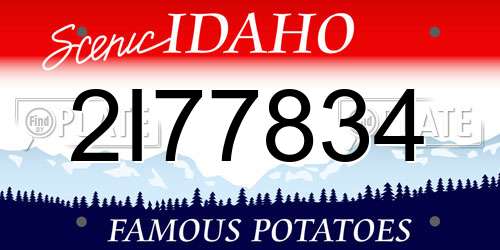2I77834 Idaho License Plate