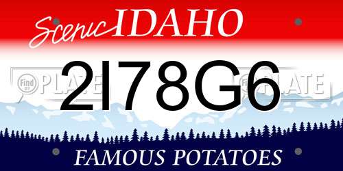 2I78G6 Idaho License Plate