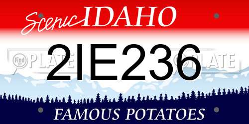 2IE236 Idaho License Plate