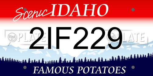 2IF229 Idaho License Plate