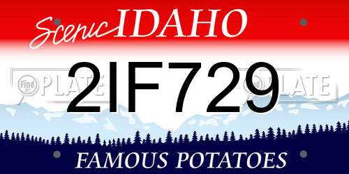 2IF729 Idaho License Plate