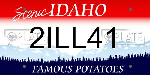 2ILL41 Idaho License Plate