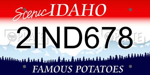 2IND678 Idaho License Plate