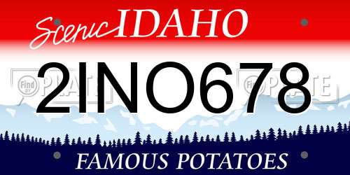 2INO678 Idaho License Plate