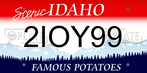 2IOY99 Idaho License Plate