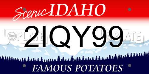 2IQY99 Idaho License Plate