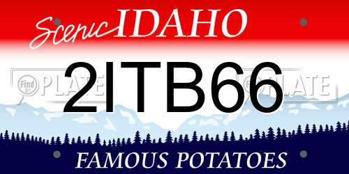 2ITB66 Idaho License Plate