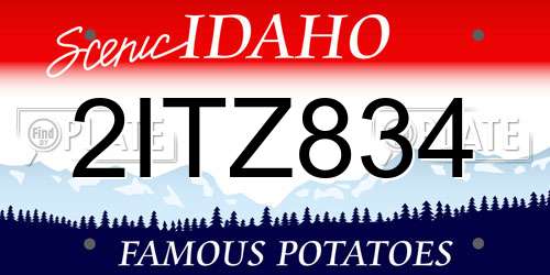 2ITZ834 Idaho License Plate