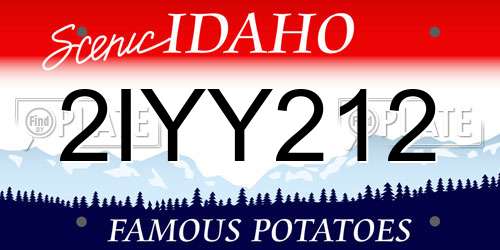 2IYY212 Idaho License Plate