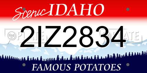 2IZ2834 Idaho License Plate