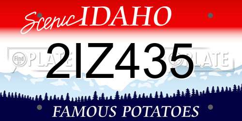 2IZ435 Idaho License Plate
