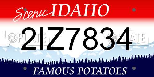 2IZ7834 Idaho License Plate