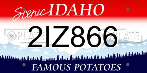 2IZ866 Idaho License Plate