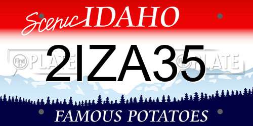 2IZA35 Idaho License Plate