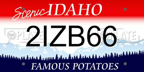 2IZB66 Idaho License Plate