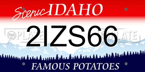 2IZS66 Idaho License Plate