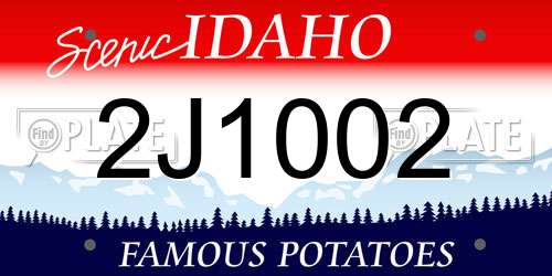 2J1002 Idaho License Plate