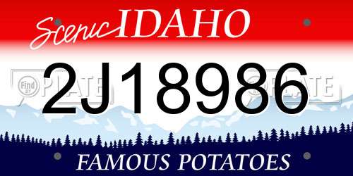 2J18986 Idaho License Plate