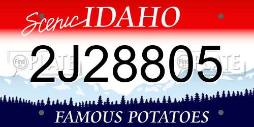 2J28805 Idaho License Plate