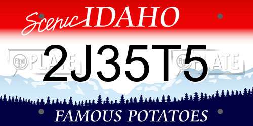2J35T5 Idaho License Plate