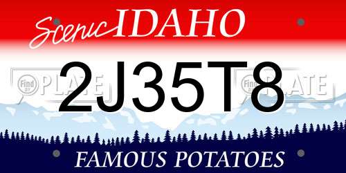 2J35T8 Idaho License Plate