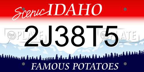 2J38T5 Idaho License Plate