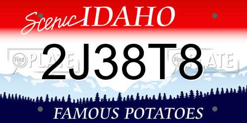 2J38T8 Idaho License Plate
