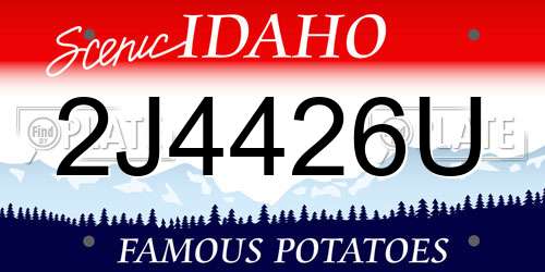 2J4426U Idaho License Plate