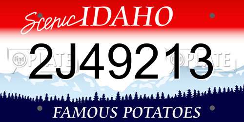 2J49213 Idaho License Plate