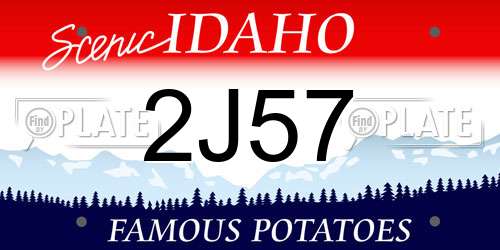 2J57 Idaho License Plate