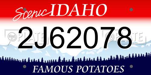 2J62078 Idaho License Plate