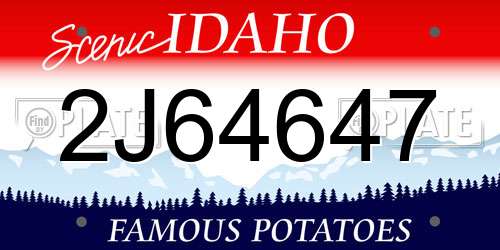 2J64647 Idaho License Plate