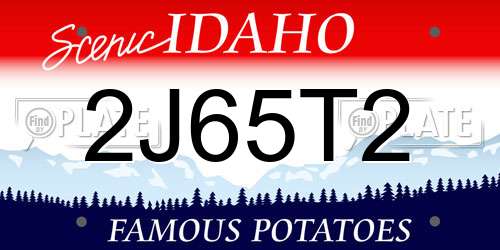 2J65T2 Idaho License Plate