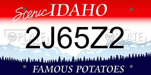2J65Z2 Idaho License Plate
