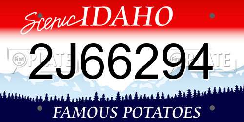 2J66294 Idaho License Plate