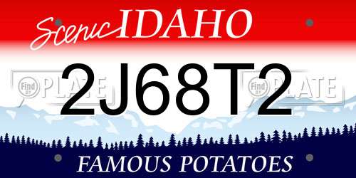 2J68T2 Idaho License Plate