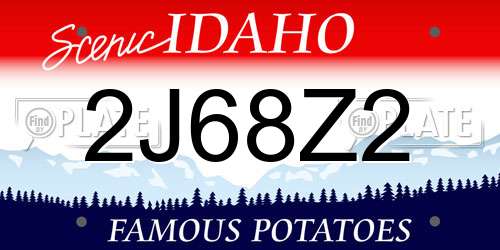 2J68Z2 Idaho License Plate