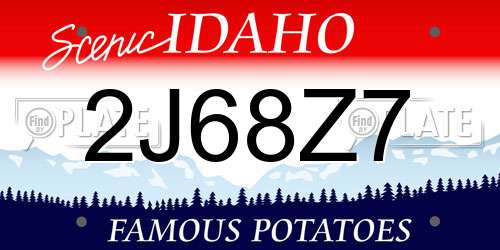 2J68Z7 Idaho License Plate