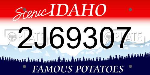 2J69307 Idaho License Plate