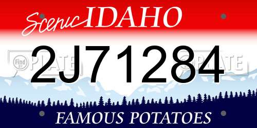 2J71284 Idaho License Plate