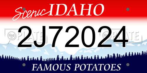 2J72024 Idaho License Plate