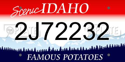 2J72232 Idaho License Plate