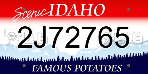 2J72765 Idaho License Plate